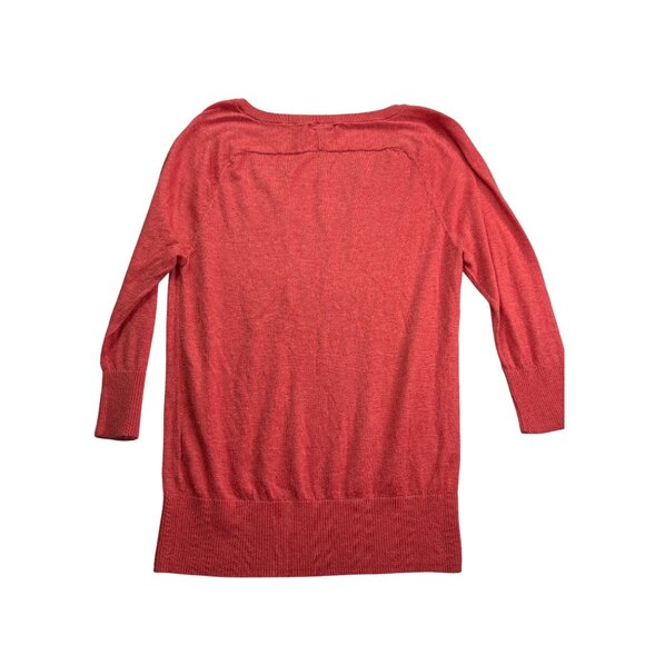 Gap Factory Coral V-Neck Lightweight Sweater Size S Pullover Knit Top - Picture 2 of 5